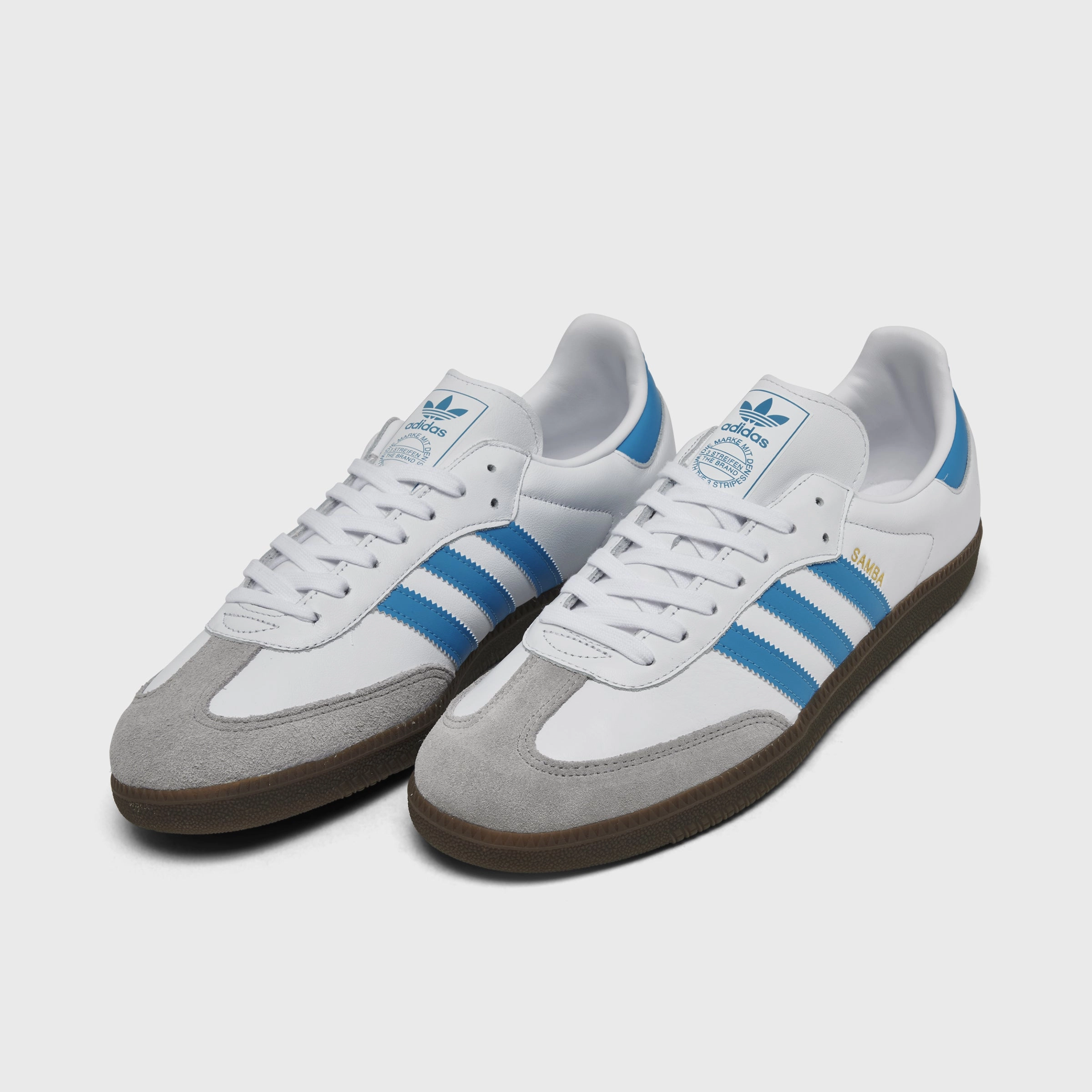 adidas Samba OG White / Blue - Gum Fit Anywhere Memory Foam Layer