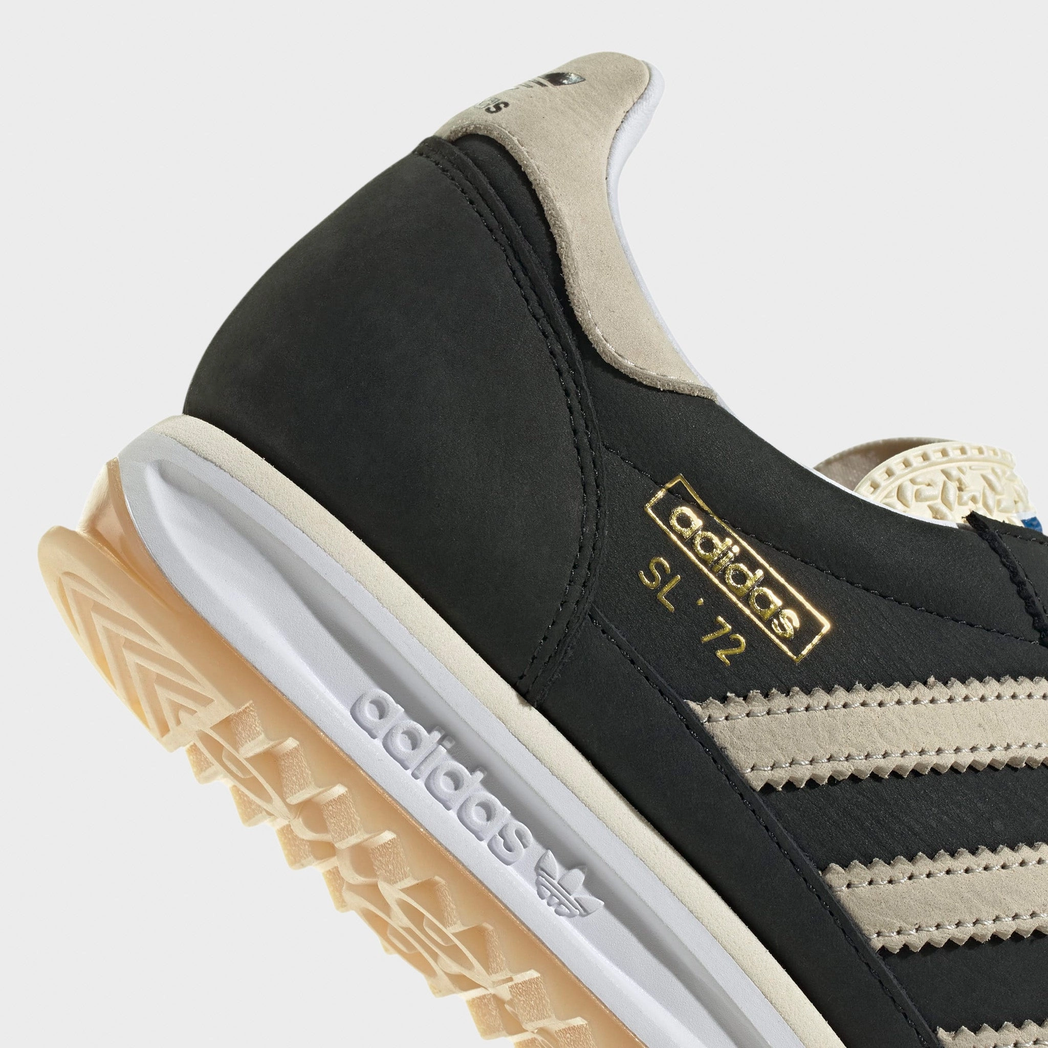 adidas SL 72 RS Black / White - Gum Stitched Toe Box