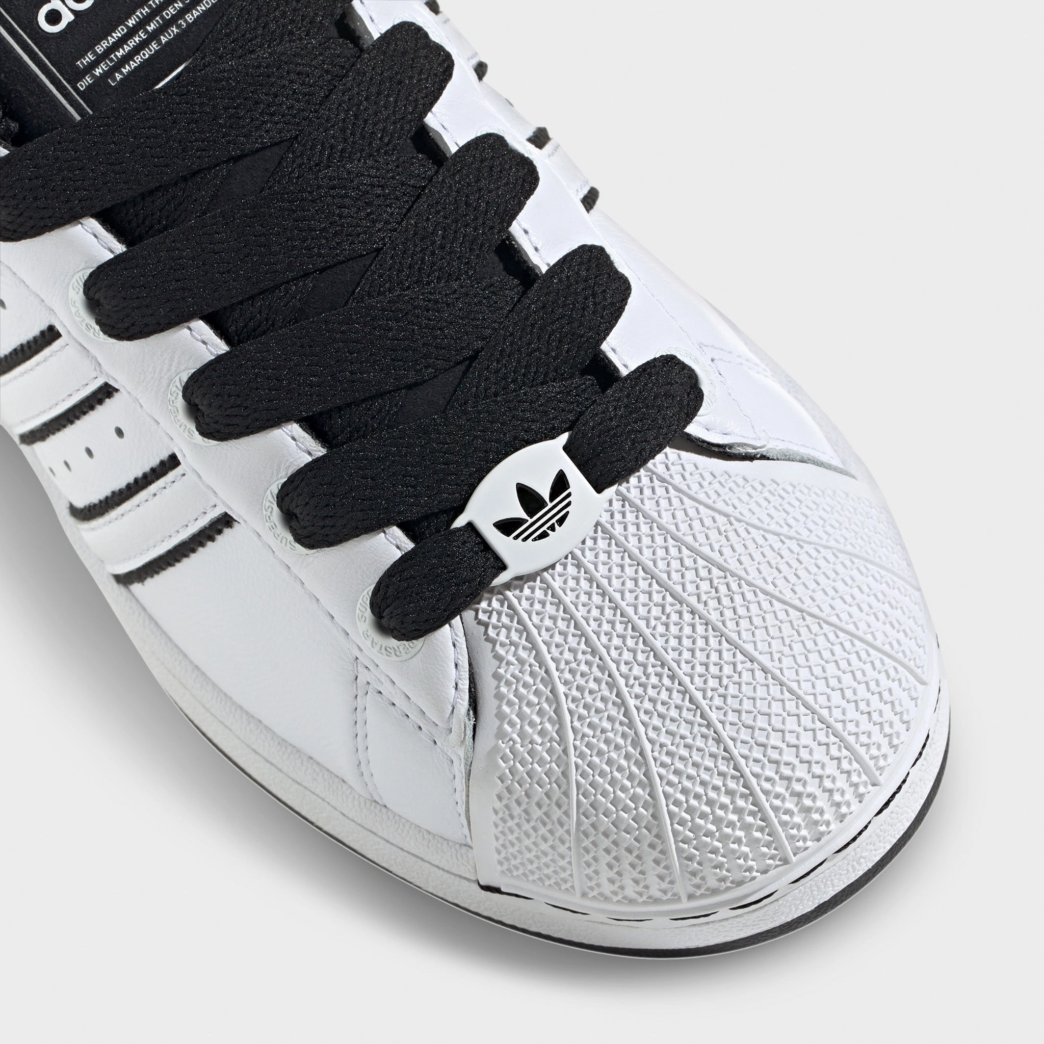 adidas Superstar II White / Black - White Slip   On Style