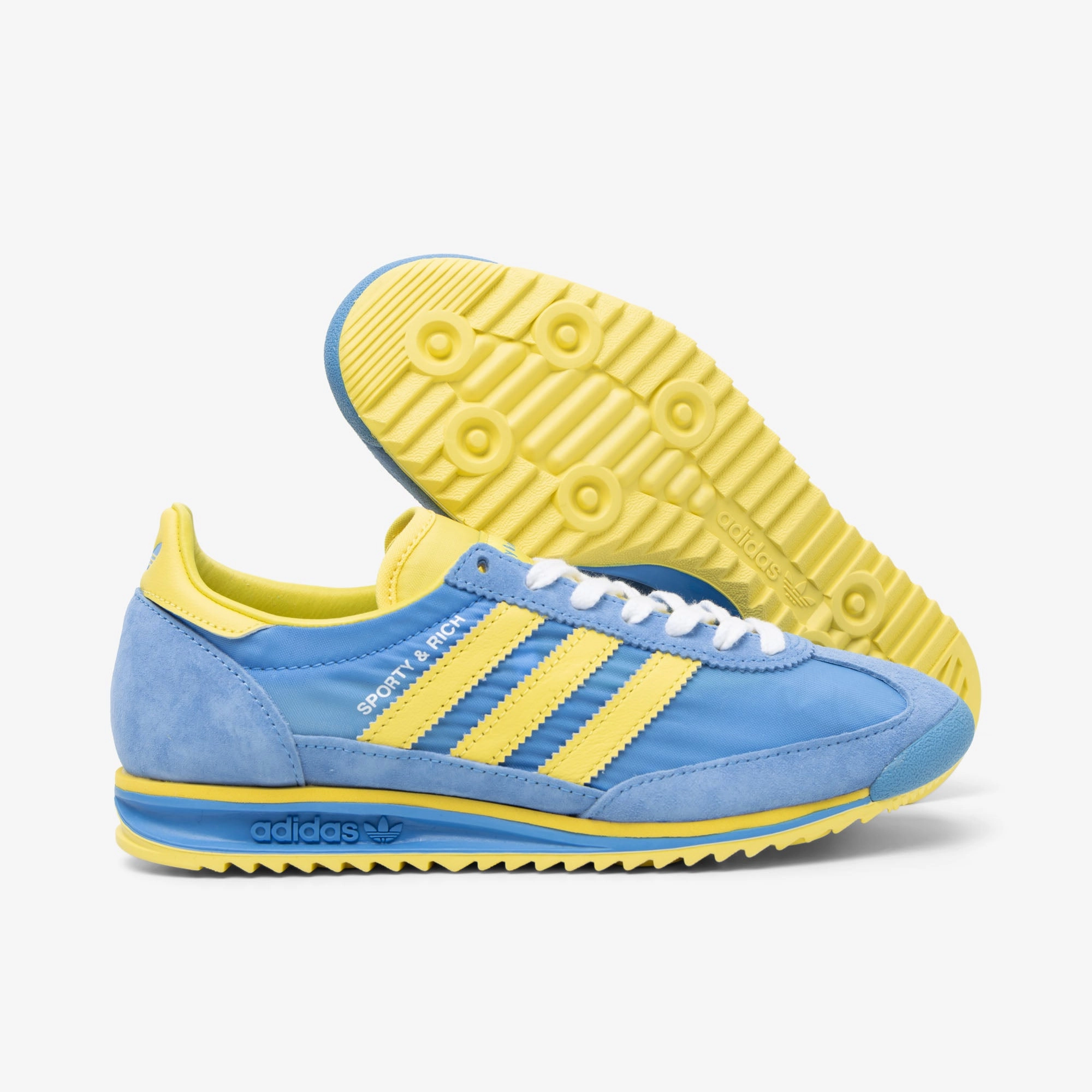 adidas Women's Originals x Sporty & Rich SL72 Real Blue / Light Molded Heel Counter Lateral Stability Guide