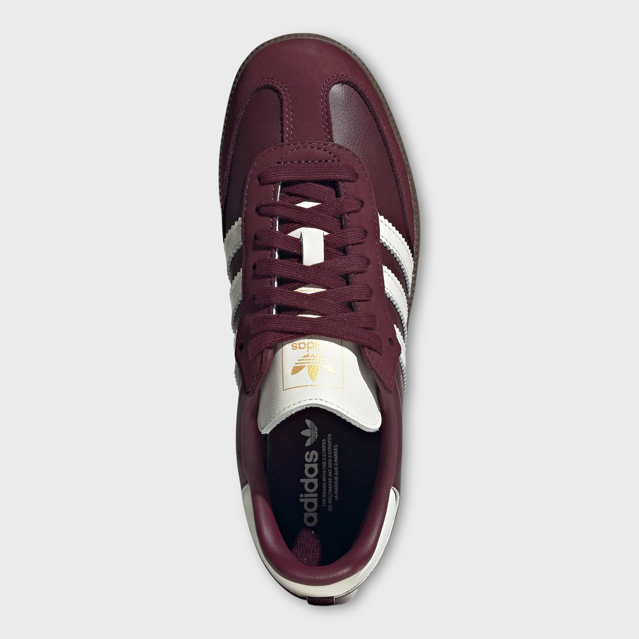 Heat Release Supportive touch adidas Women's Samba OG Maroon / Off White - Gum