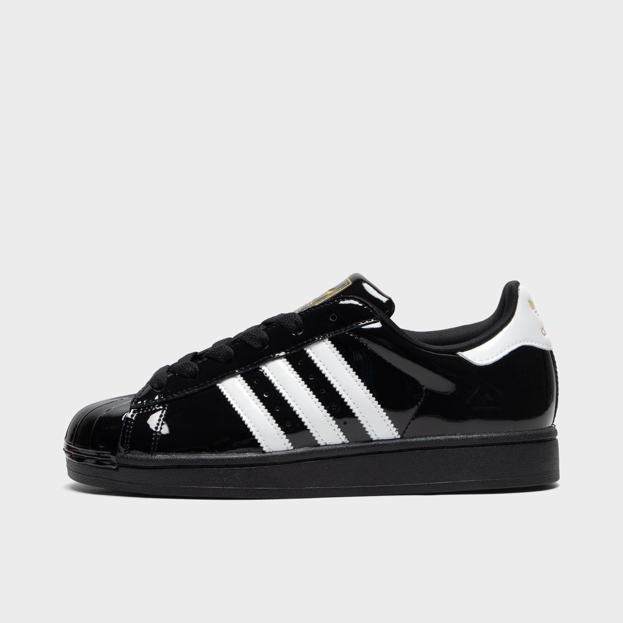 adidas Women's Superstar II Core Black / White - Gold Metallic Heel lockdown