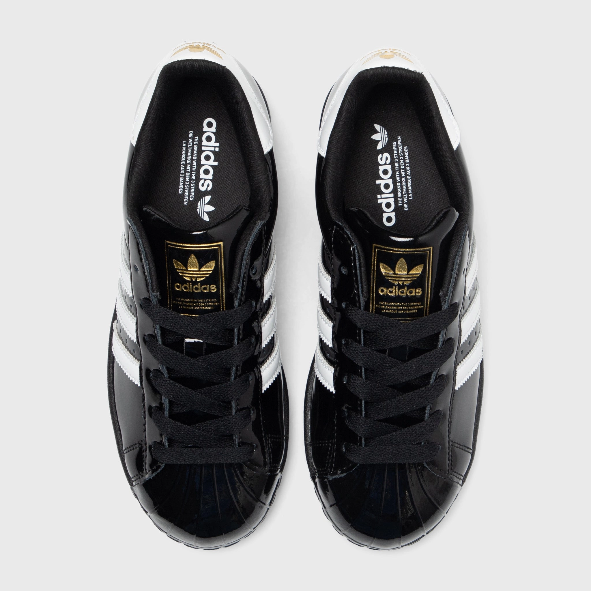 adidas Women's Superstar II Core Black / White - Gold Metallic Effortless support orthopedic insole