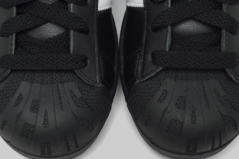 adidas x BEAMS Superstar 'Black White' - JR6484 Compression Molded Lightness Micro Grip Tread Pattern