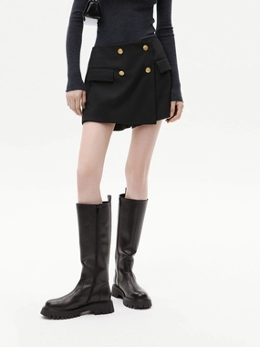 Wrap Detail Tailored Skort Comfy Essentials Wear