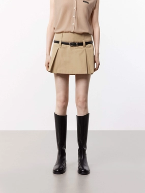 Timeless Look Double Waist Loop Mini Skirt