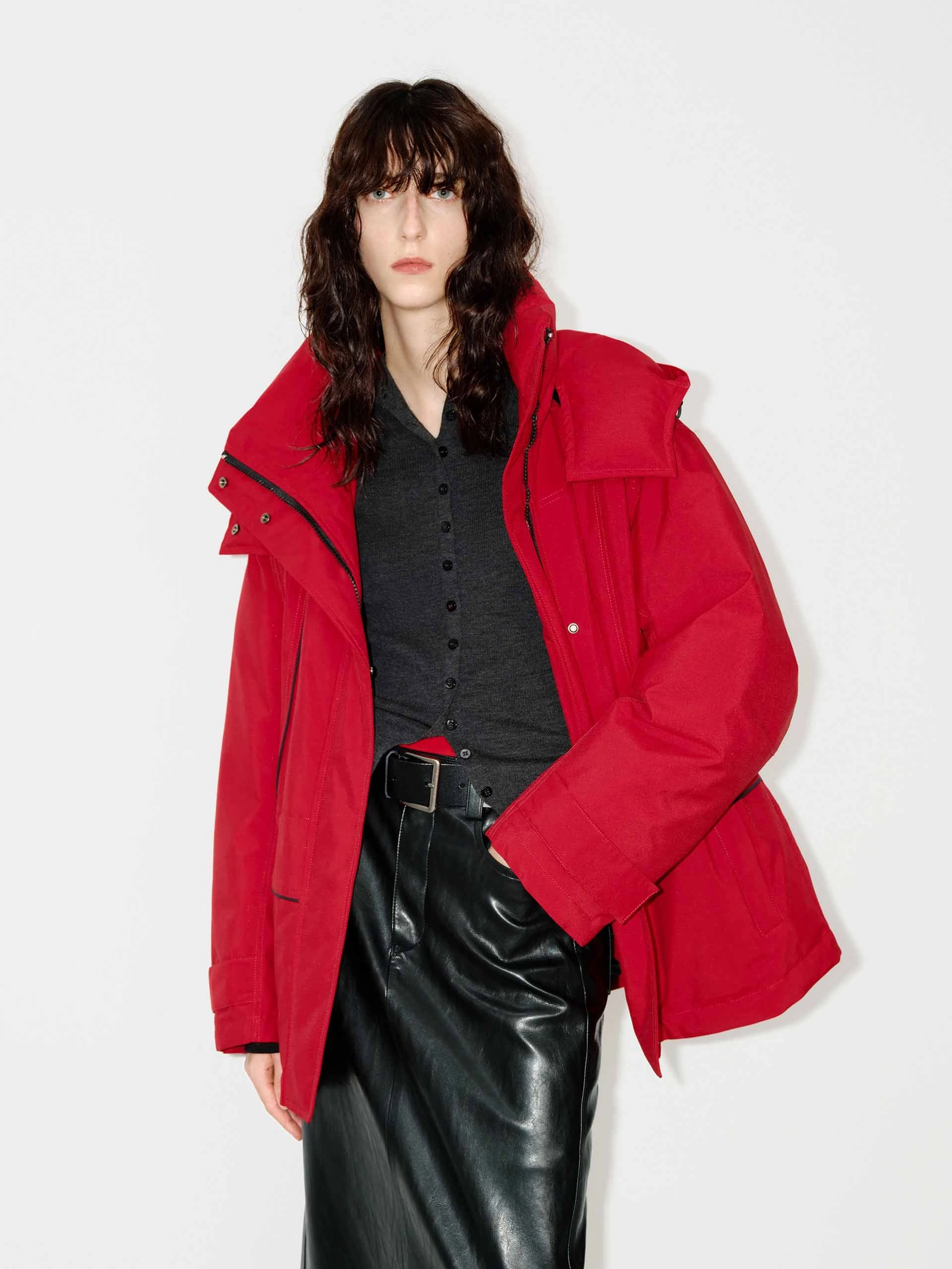 HighNeckDesign Neutral Look Adjustable Waist Down Jacket
