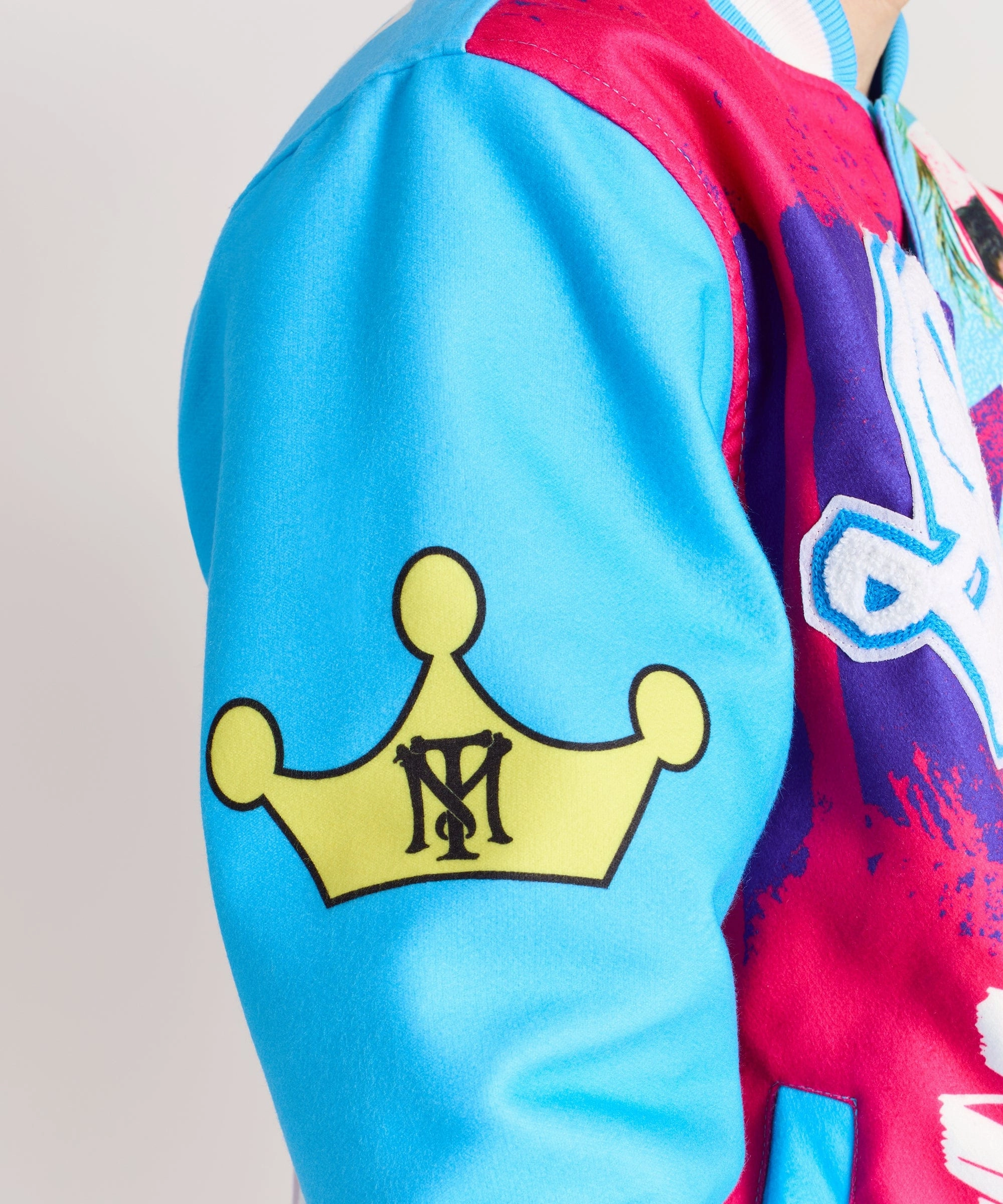 All Season Adaptability Scarface Retro Varsity Jacket - Blue