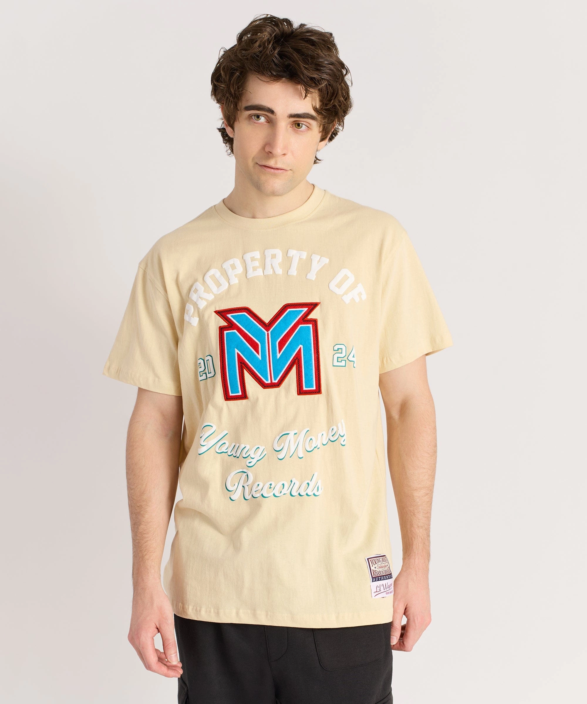 Lil Wayne Property Of Short Sleeve Tee - Khaki ReinforcedArmholes NonSlip Grip Tape