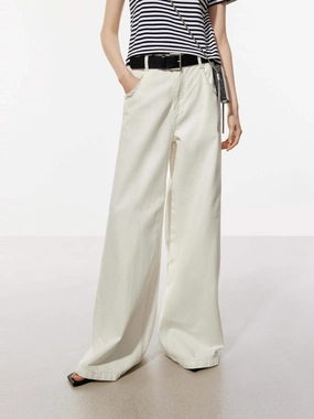 Non Restrictive White Wide Leg Jeans