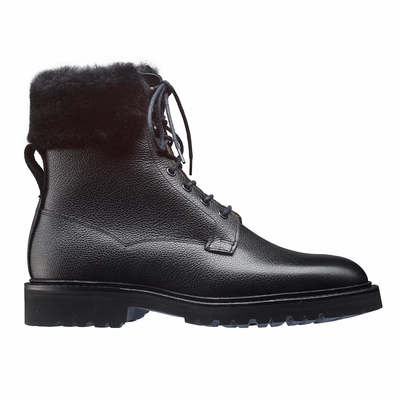 Ailsa Black Pebble Grain Abrasion Resistant Toe Cap Minimal Design