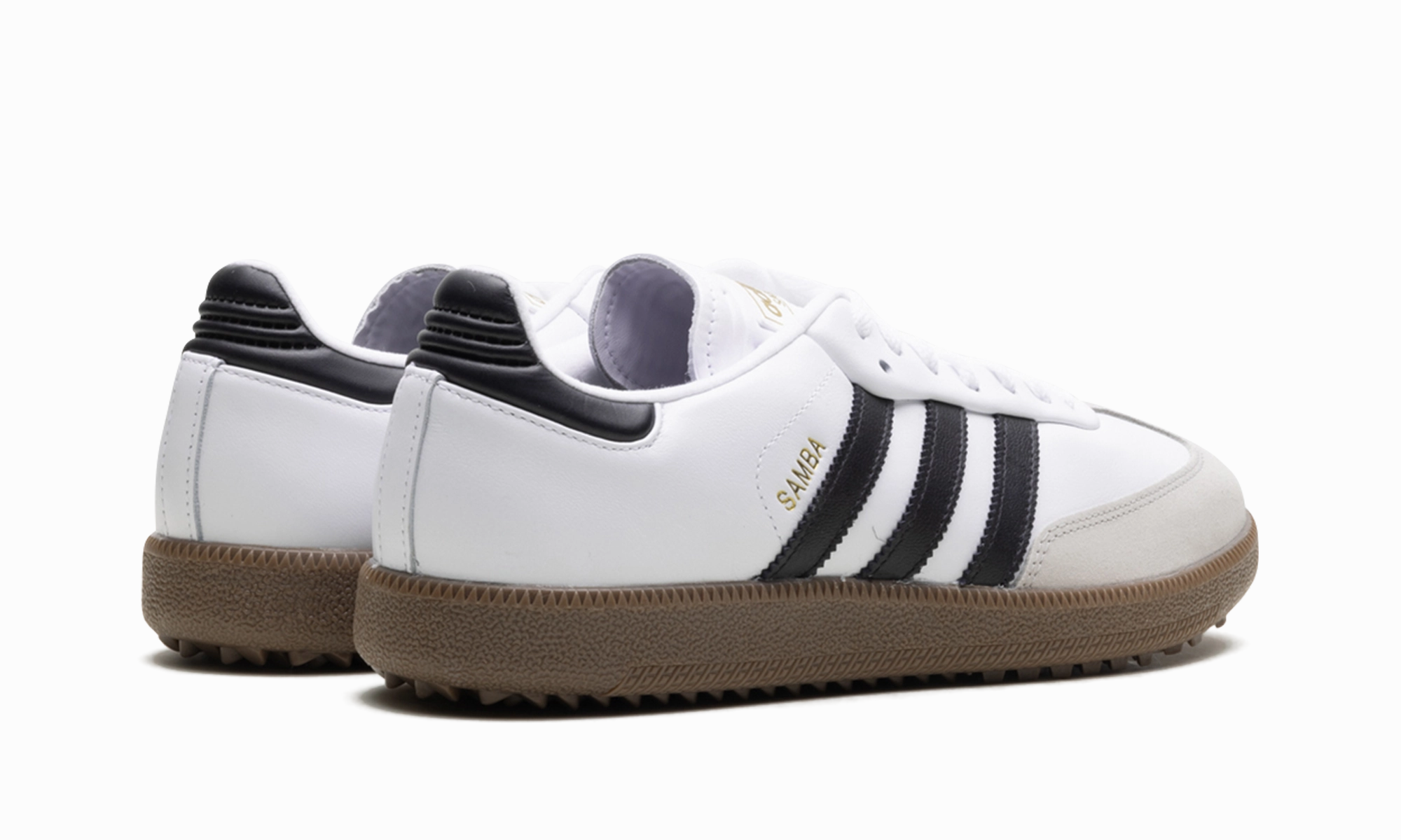 Shock Absorbing Samba Spikeless Golf "White Black Gum"