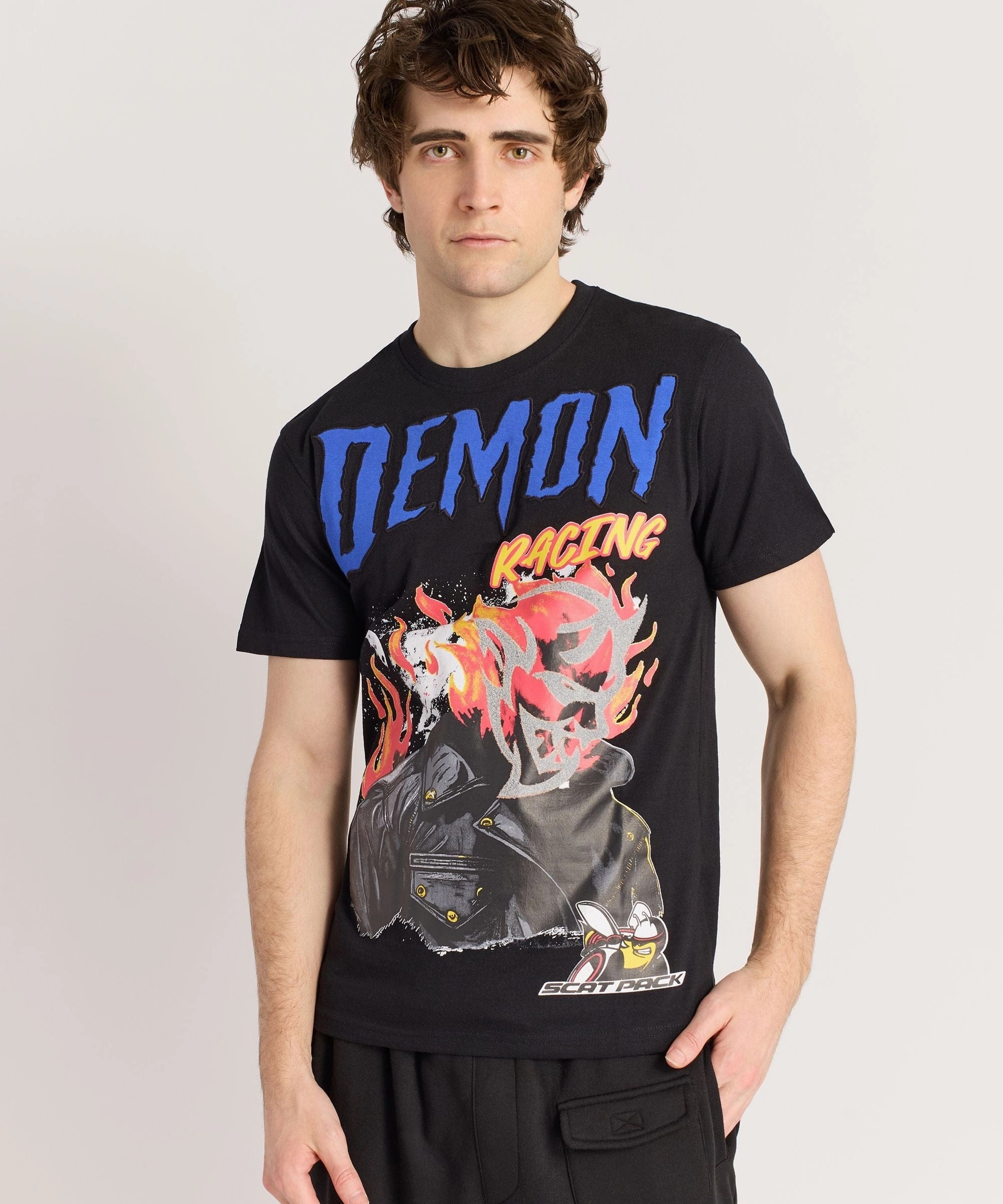 Dodge Demon Racing Tee - Black Smooth Zipper Integration