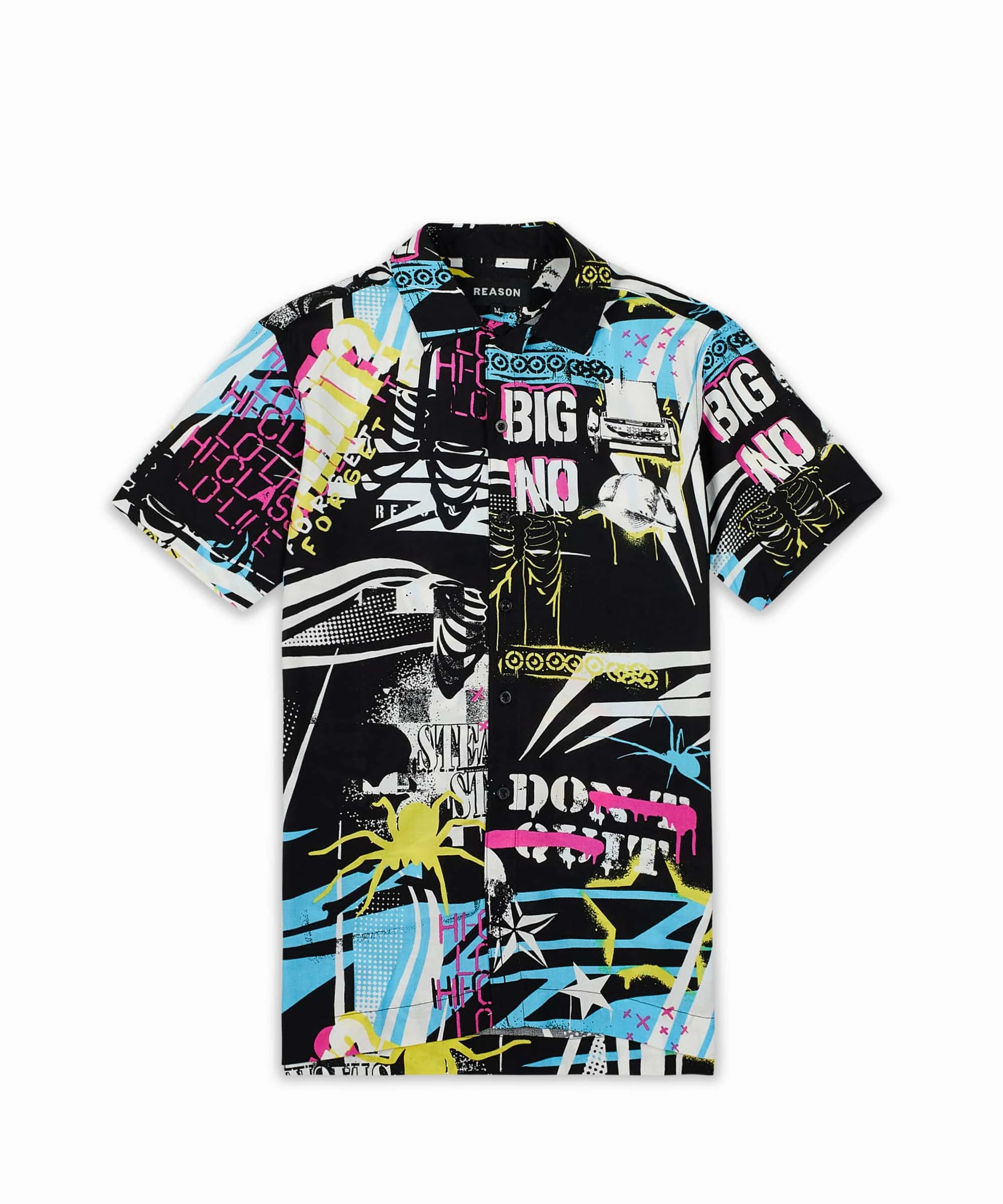 Modern Look Stretchable Blend Dont Quit Allover Print Short Sleeve Shirt