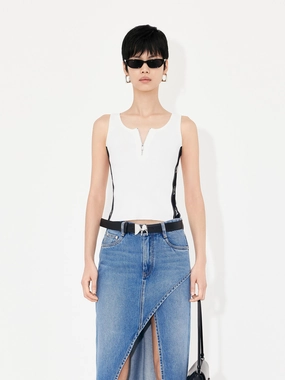 Contrasting Trim Tank Top Reinforced Seam Technique