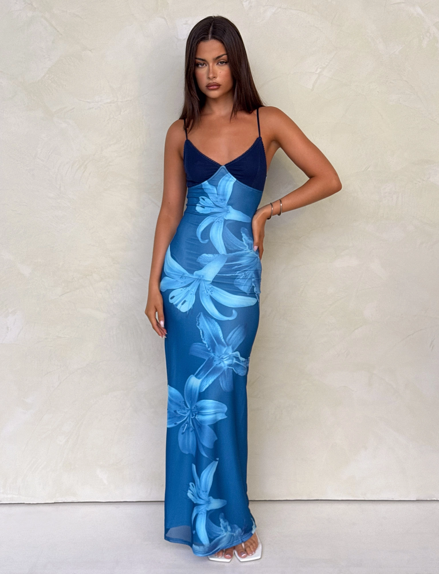 Unique Print ALAINA DRESS - BLUE ORCHID
