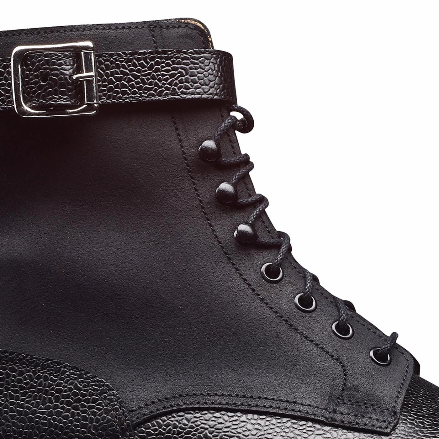 Aldershot Black Scotch Grain & Black Rough-Out Suede Mud Resistant All Day Wear Outdoor Travel