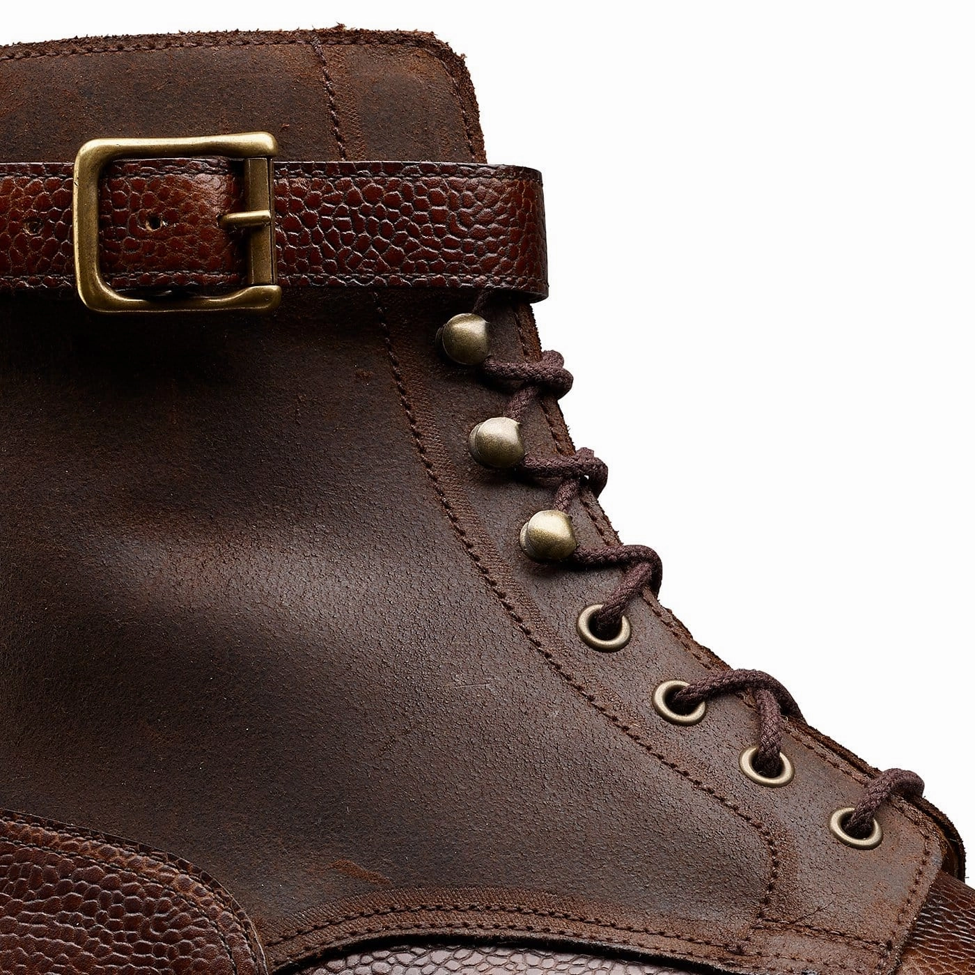 Aldershot Dark Brown Scotch Grain & Dark Brown Rough-Out Suede Retro feel Slip Resistant Sole
