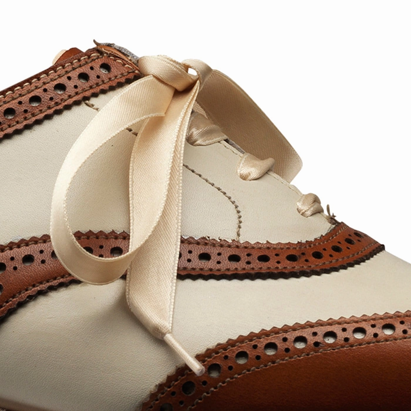 Alice Tan & Ivory Burnished Calf Elegant Leather Lace-ups