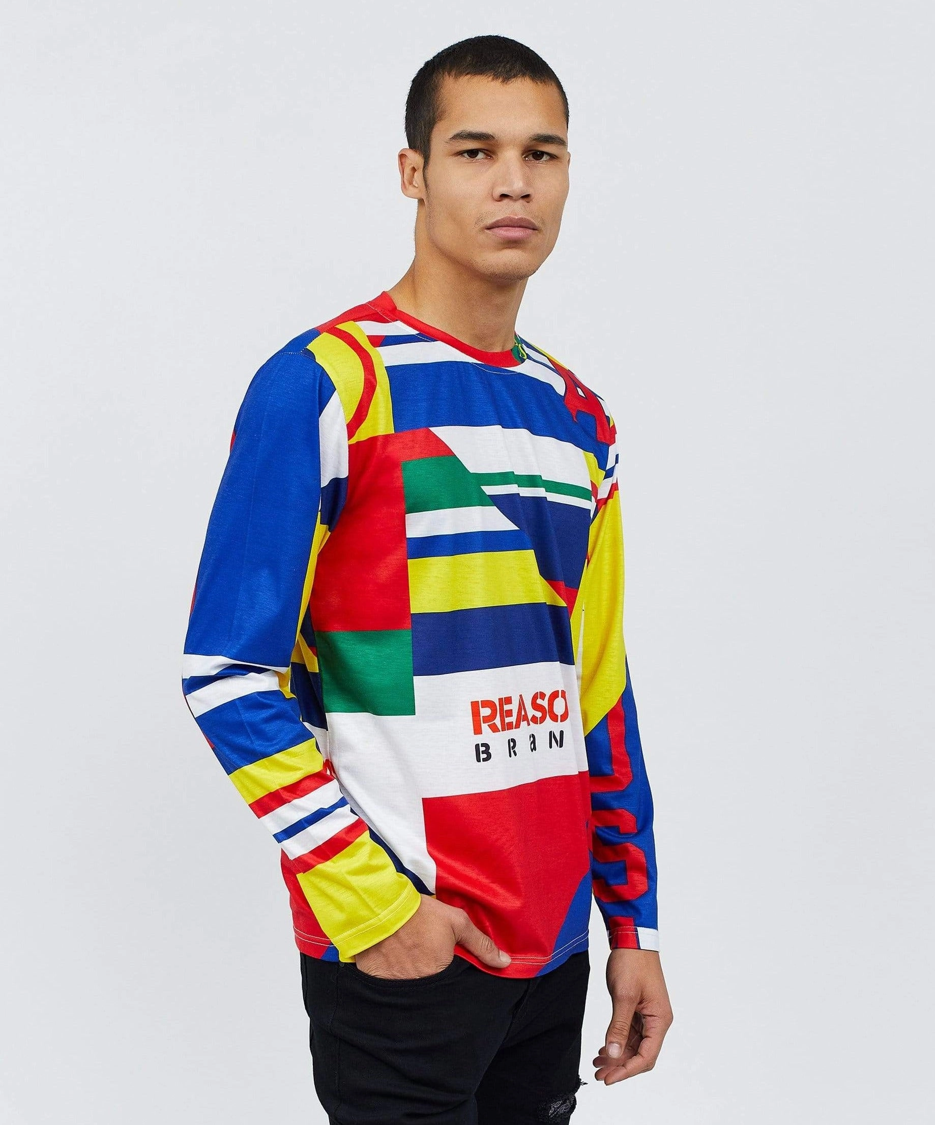 Primary Long Sleeve Tee Reinforced Buttonholes Drop Shoulder Design