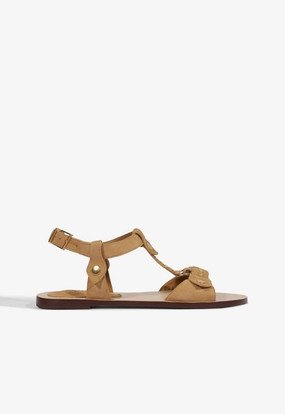 Stevie Brown Suede Flat Sandal Exhibit Day Supportive