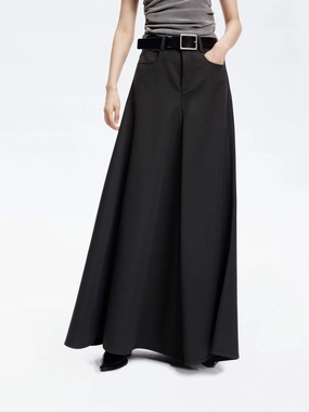 Wool Blend Maxi Skirt All Day Wear Comfort