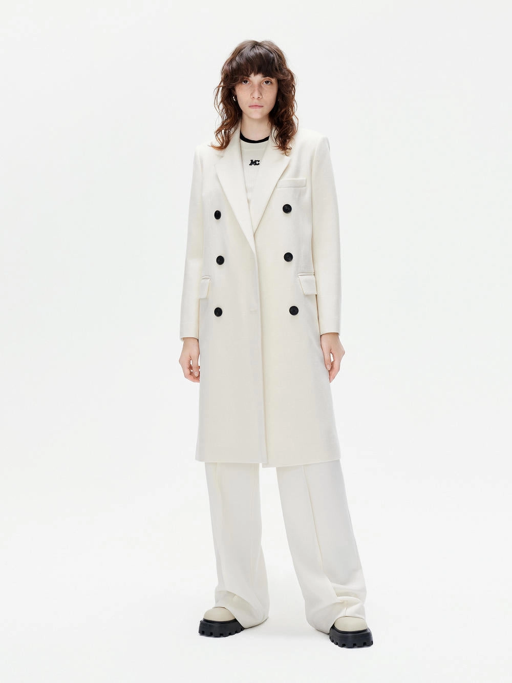 Very Cold Static Dissipating Threading Double Breasted Wool Coat
