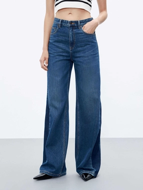 Contrast Detail Straight Jeans Party Look Sunny Vibes Couple Look