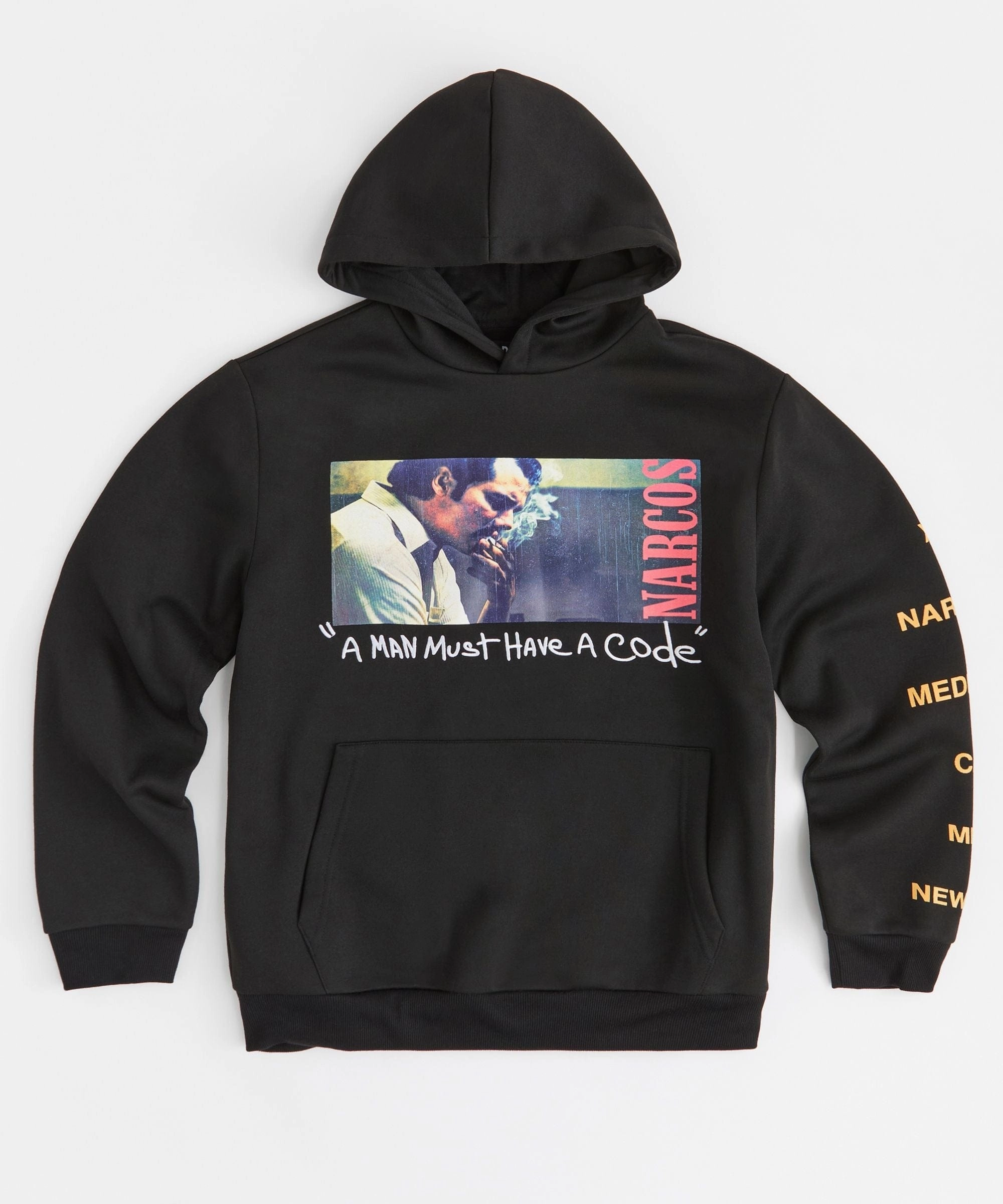 Narcos Code Fleece Hoodie - Black Winter Day Roomy Waist