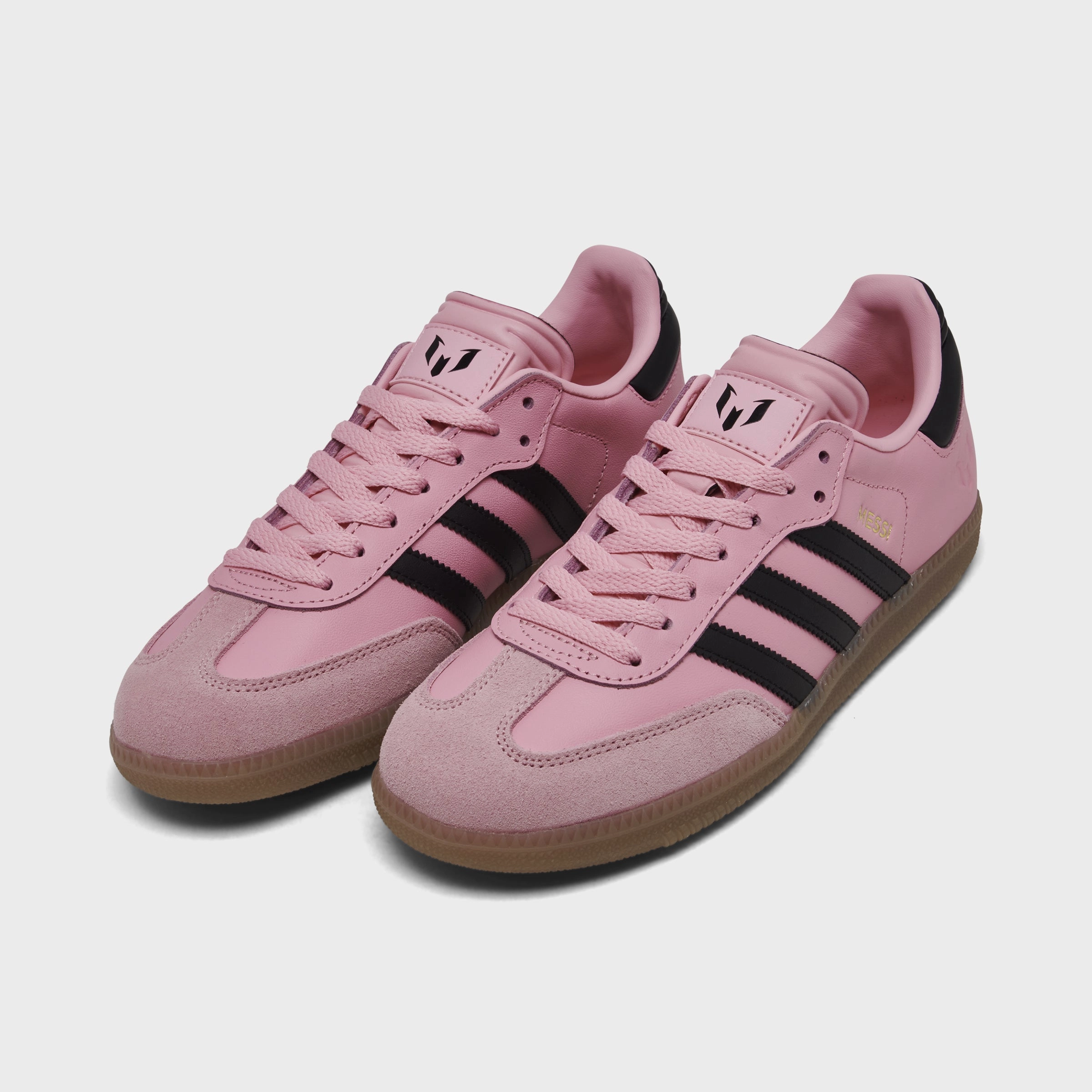 adidas Juniors' Samba Messi Light Pink / Core Black - Gum Ultra Cushioned Midsole Basic Tone