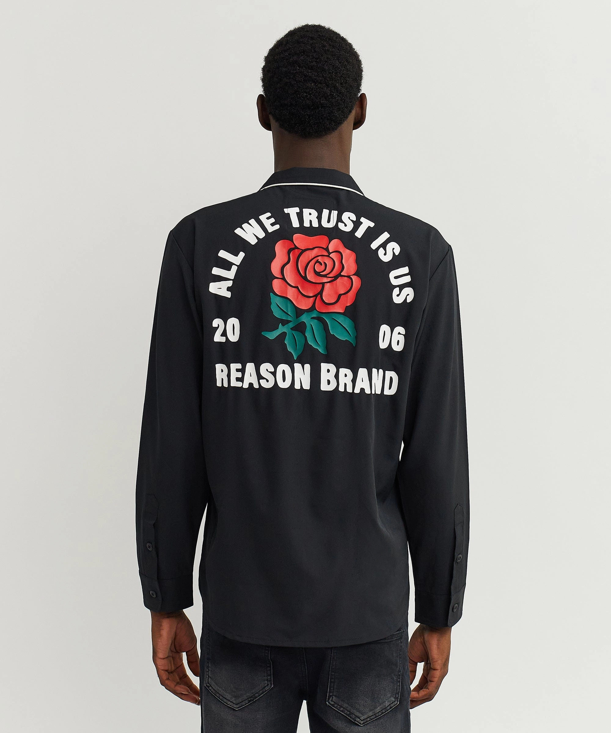 Resilient Elasticity All We Trust Long Sleeve Woven Shirt - Black