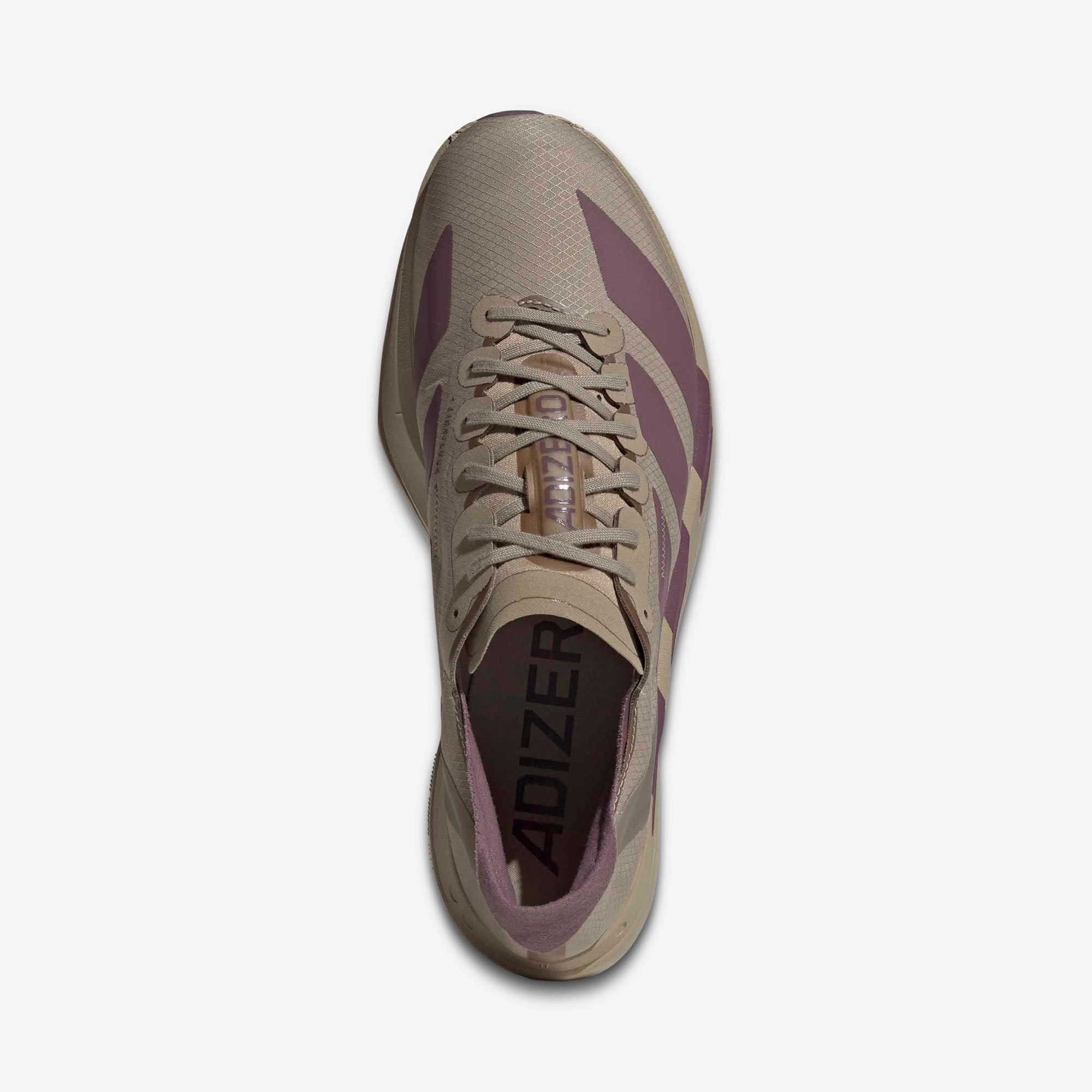 Orthotic Support Friction Free Laces adidas Adizero Adios Pro 4 Blanch Cargo / Shadow Fig - Iron Metallic