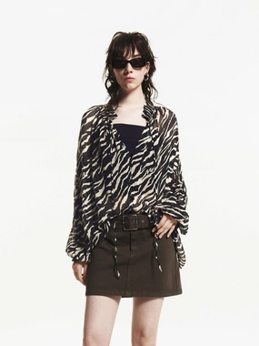 Tiger Print Tie Blouse LightReflective