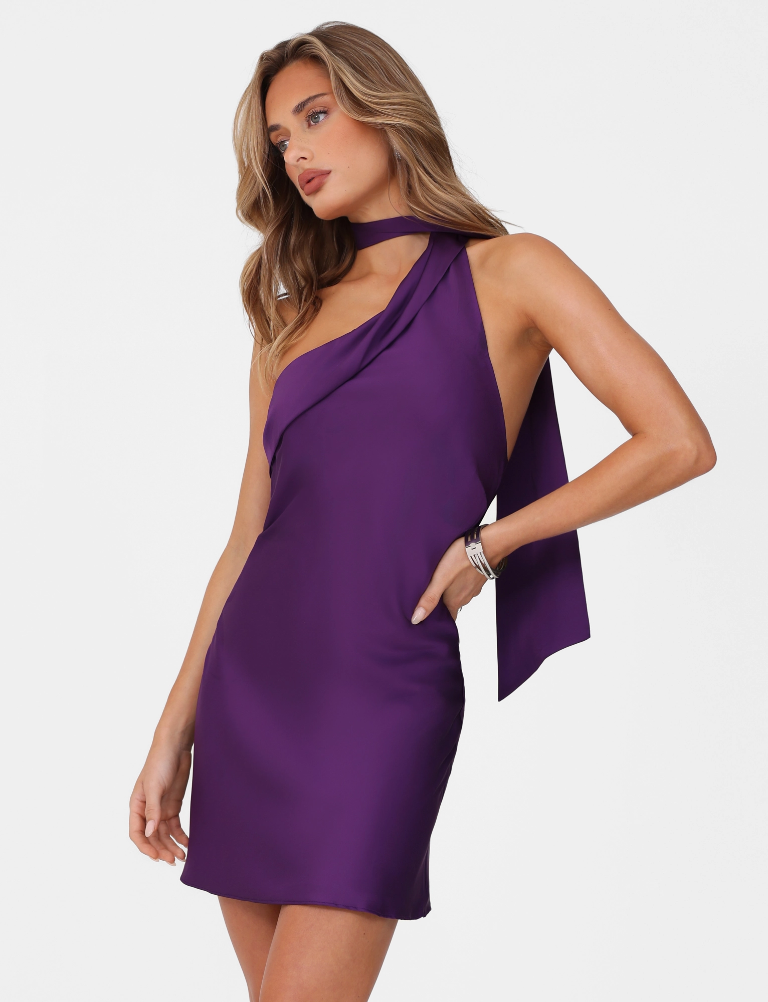 ALLIRA MINI DRESS 2.0 - PURPLE : LAVENDER Soft and Chic Sleek Form