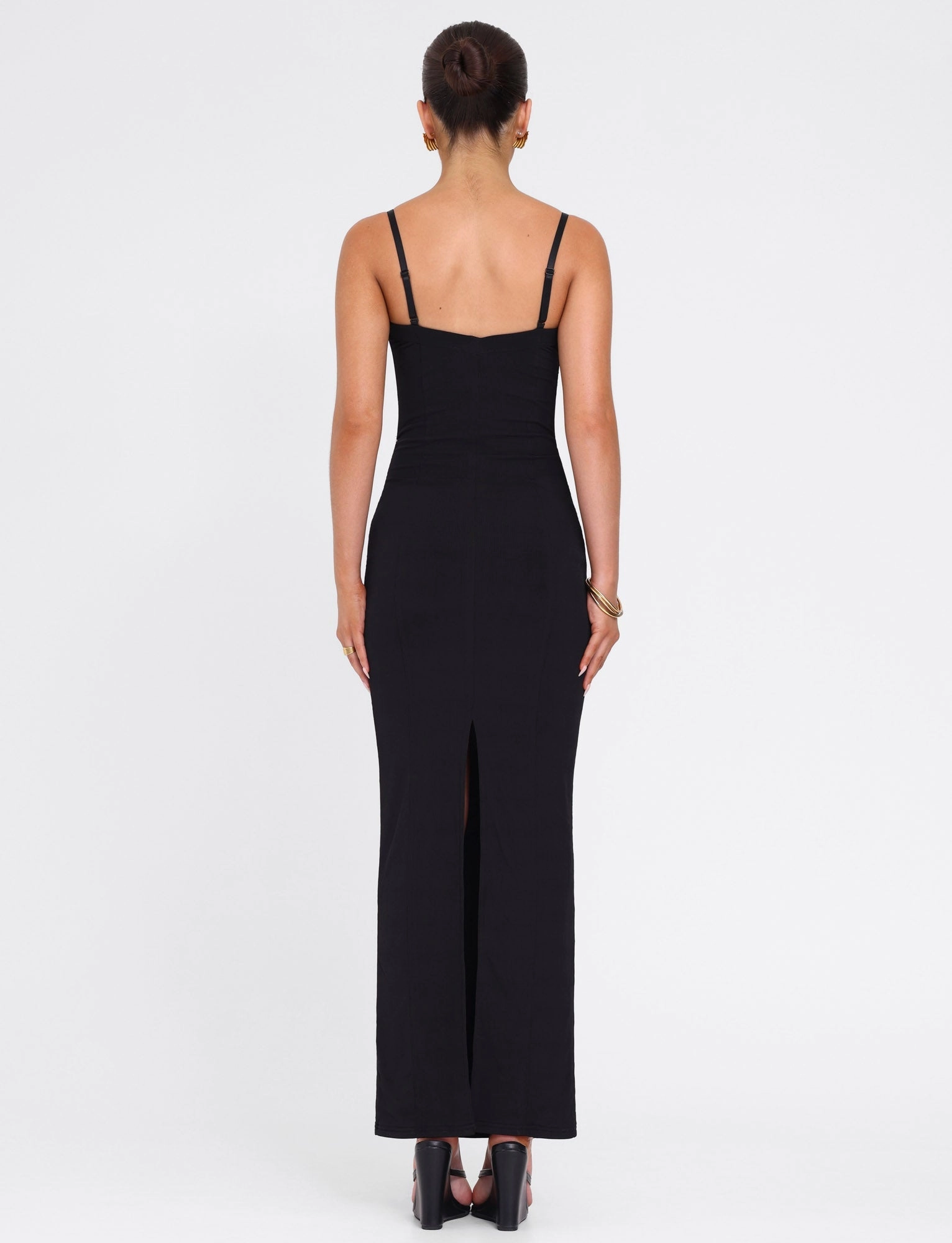 ALLURA MAXI DRESS - BLACK Fitted Style
