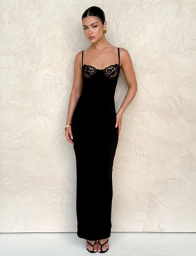 ALLURA MAXI DRESS - BLACK Light Wrap Everyday Layers