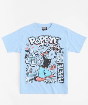 Popeye Short Sleeve Tee - Medium Green Neutral Tone Palette