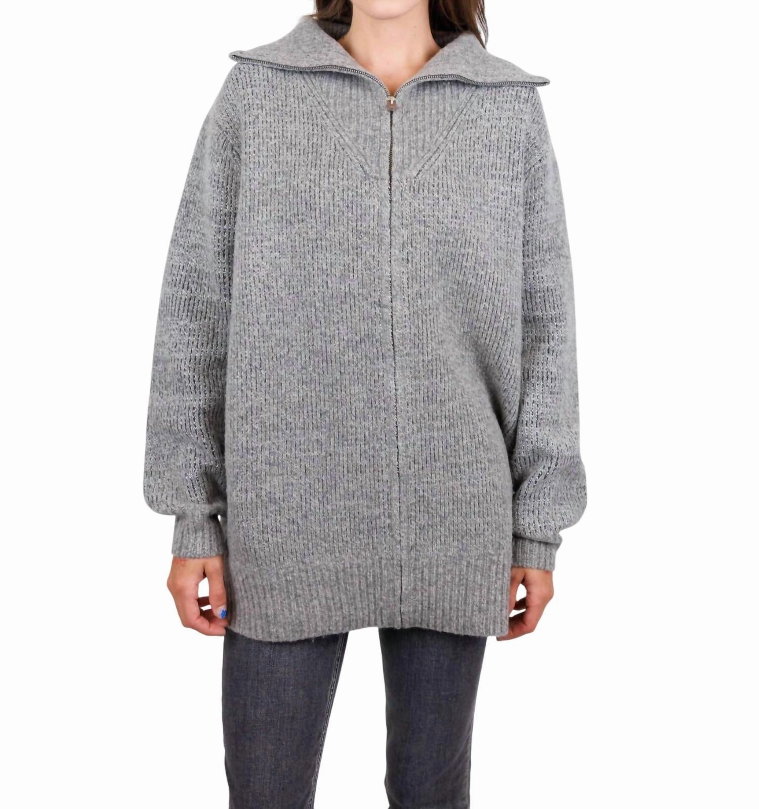 Sustainable Yarn Alma Knit Sweater In Dark Grey