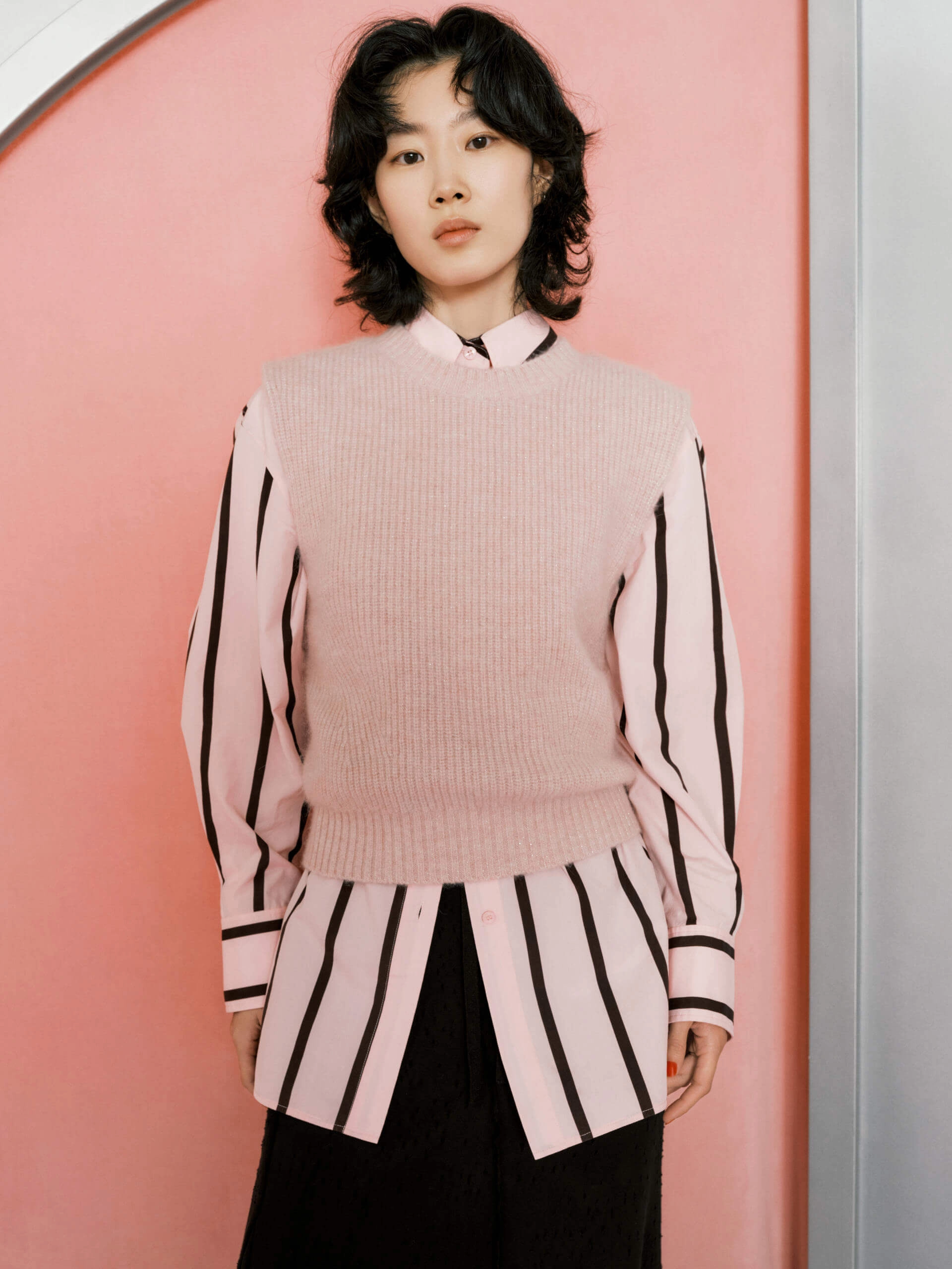 NonRestrictive Minimalist Design Alpaca Blend Knitted Top