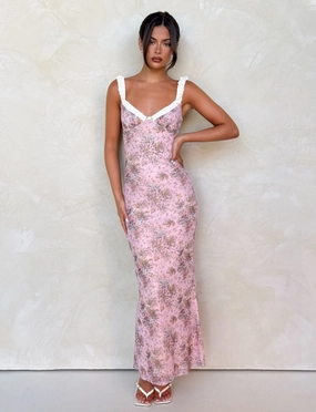 Seasonal Mood Subtle tone AMARAN DRESS - PINK : CAMO FLORAL