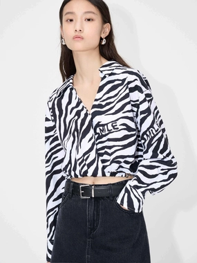 Circular Knit Animal Print Cotton Top