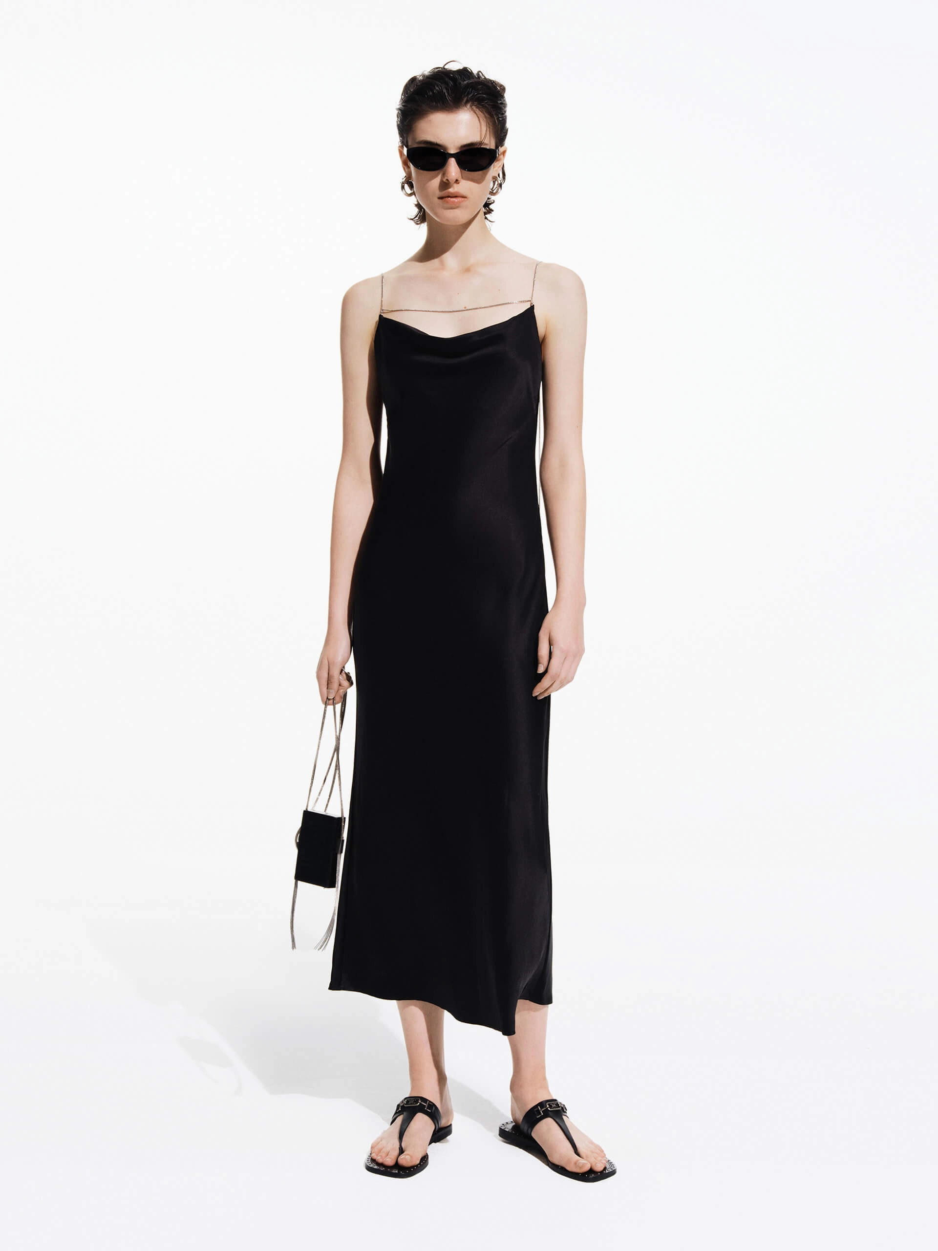 Open Back Satin Dress Smart Outfit
