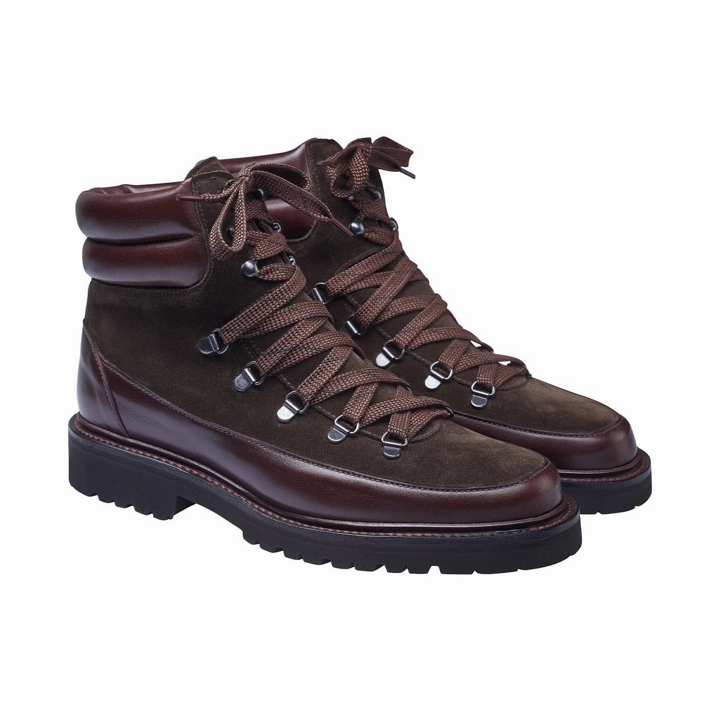 Annie Dark Brown Wax Calf & Earth Green Suede MoistureWicking
