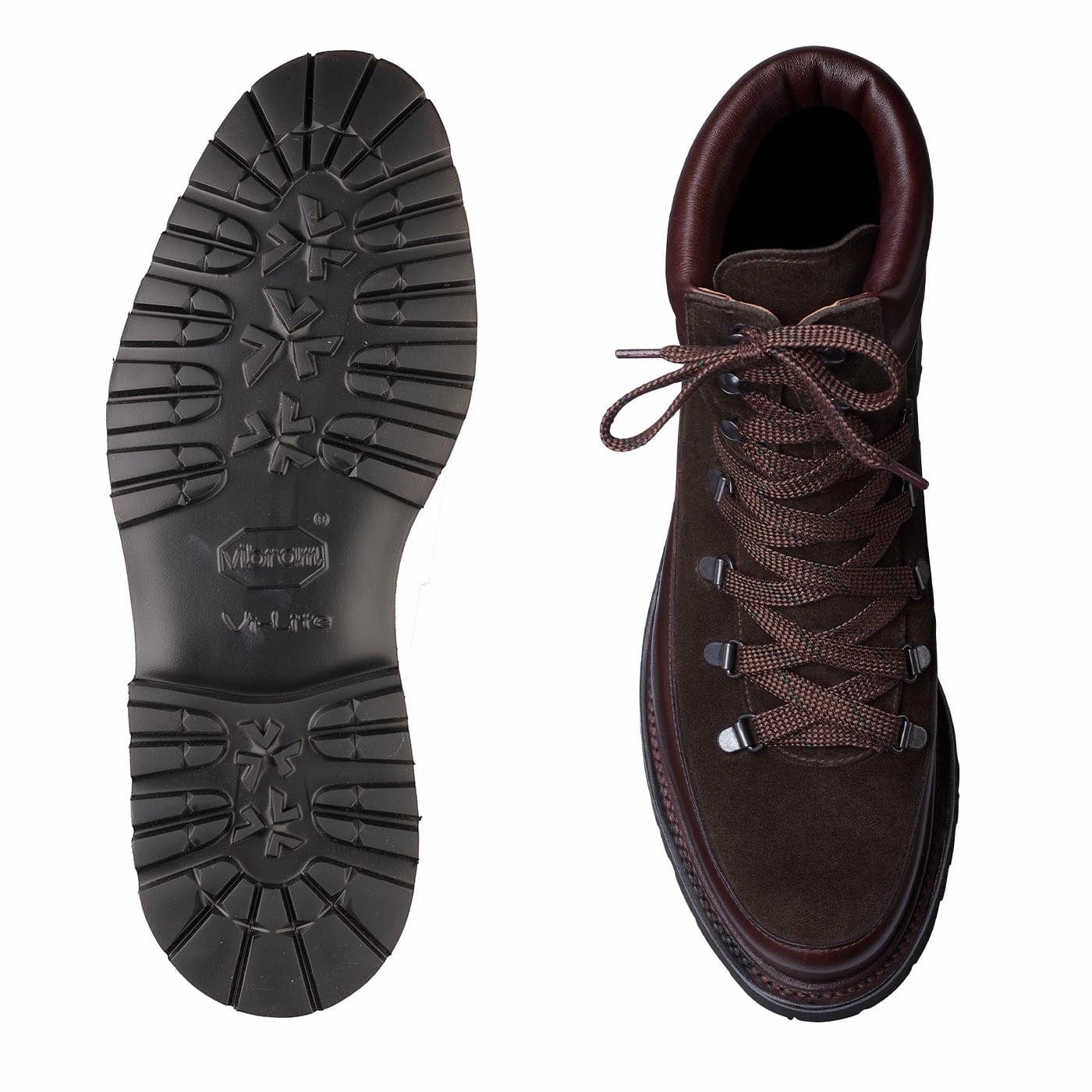 Lace Up Design Annie Dark Brown Wax Calf & Earth Green Suede