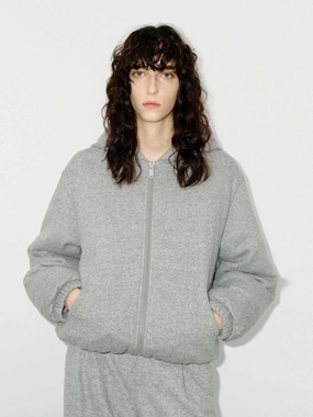 Hooded Quilted Down Jacket Cuffs Adjust