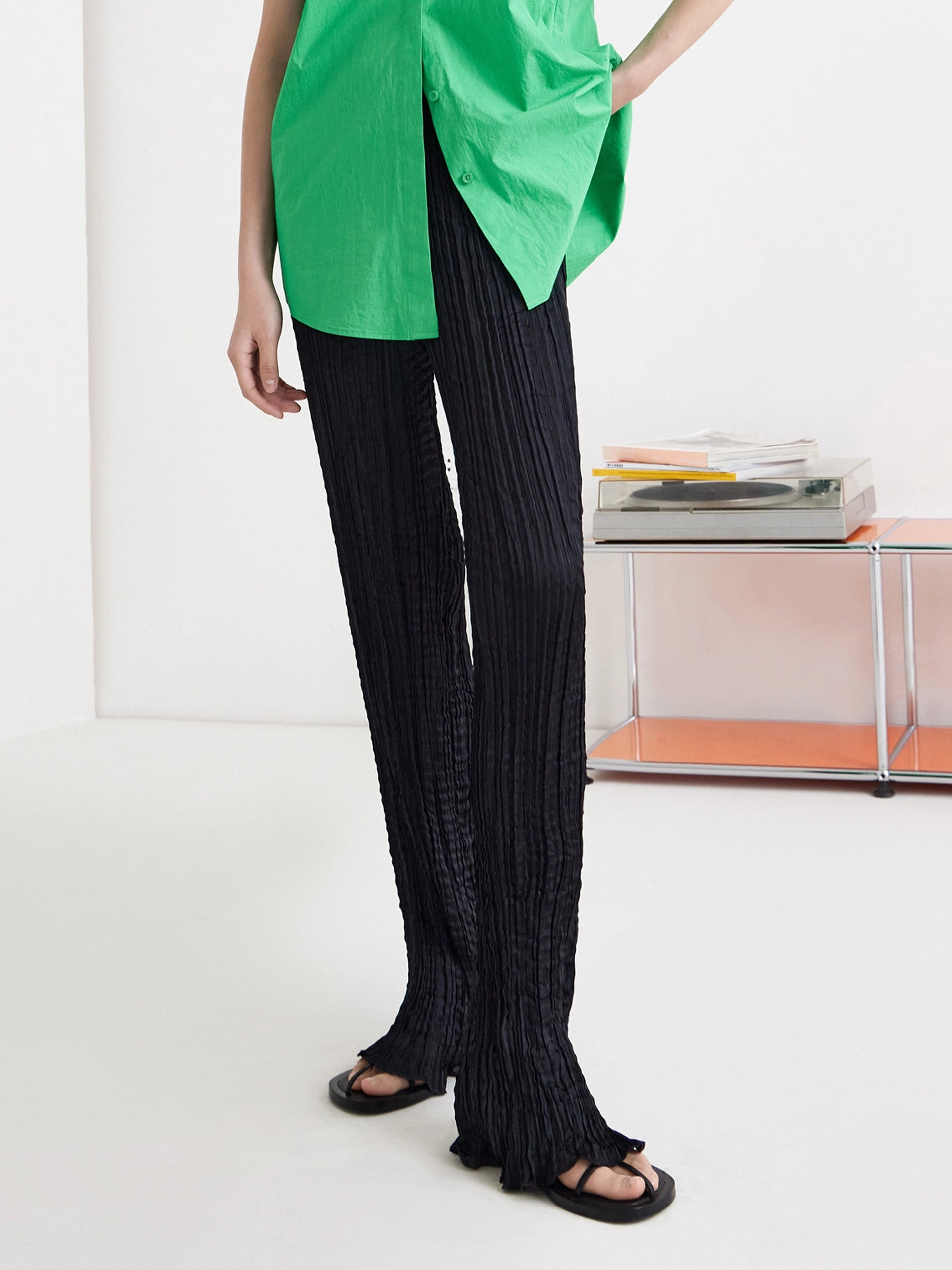 Slim Fit Ruffle Pants Tough Flex