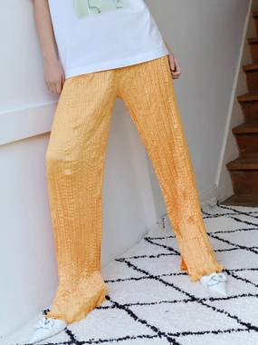 Slim Fit Ruffle Pants Wide Leg Full Coverage