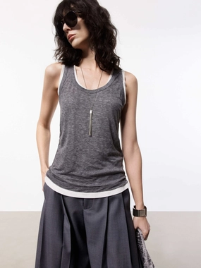 Contrast Detail Tank Top CrossBackDesign