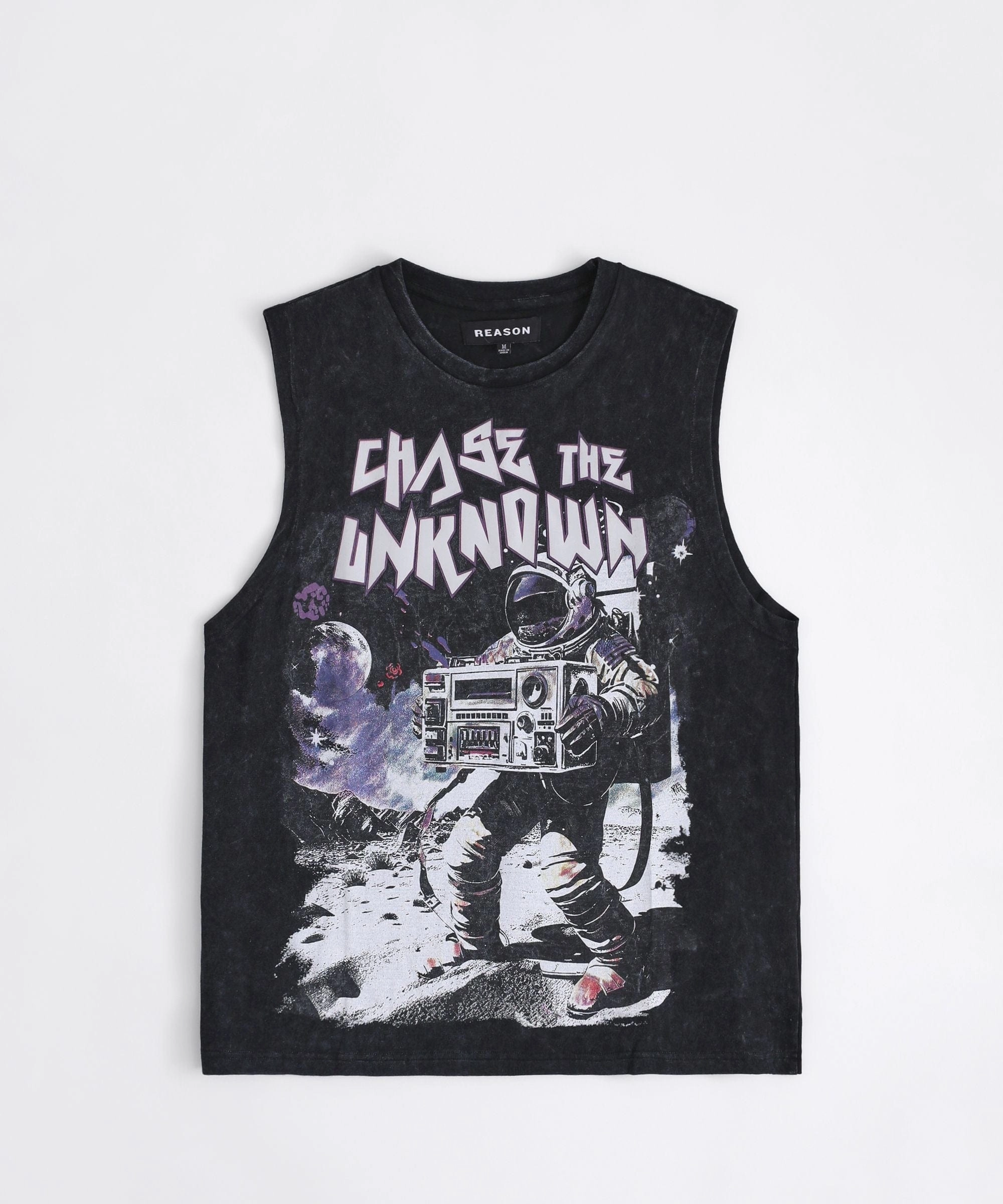 Antibacterial Fabric Self Fabric Tie Chase The Unknown Muscle Tee - Black