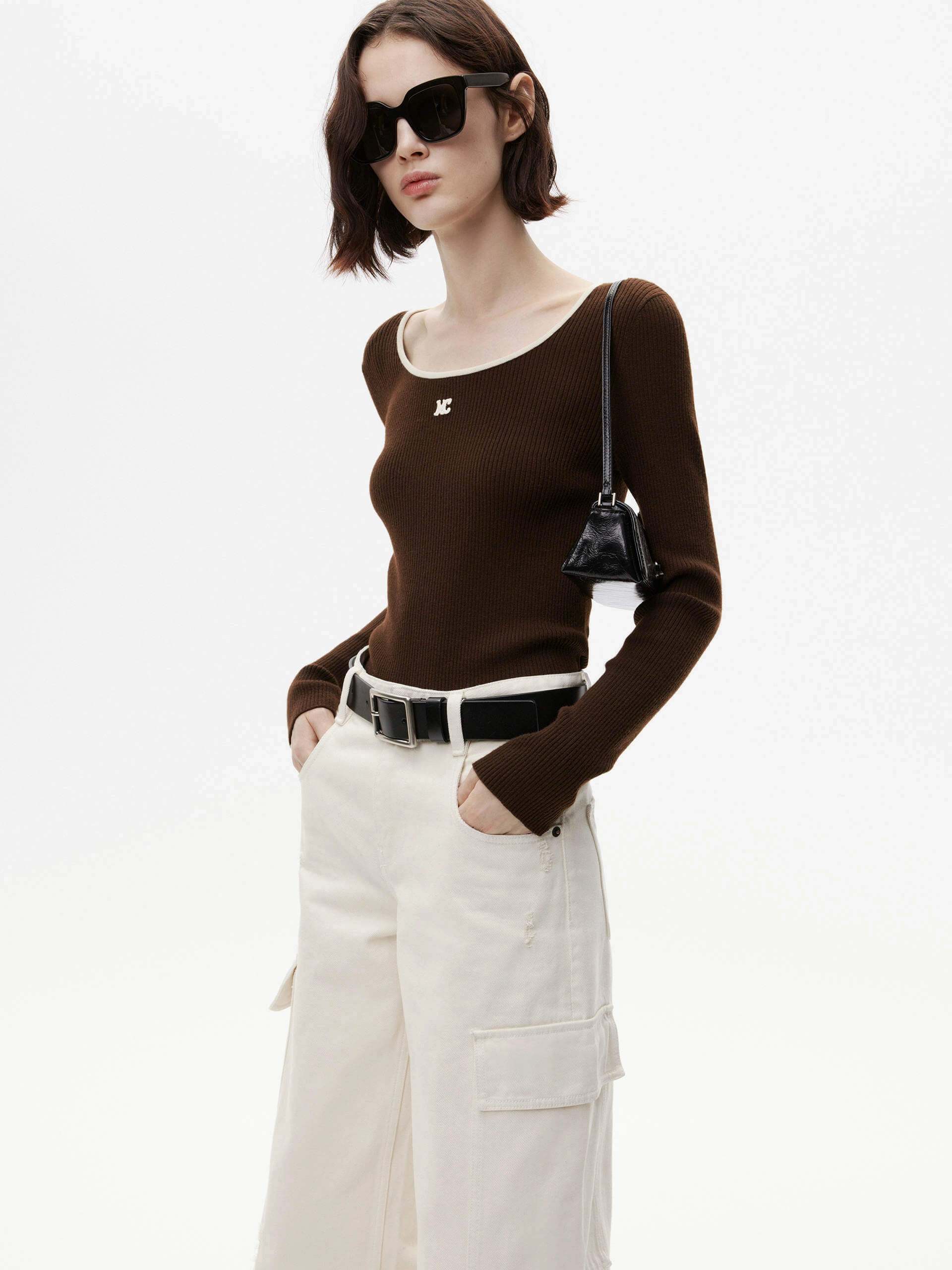 Non Chafing Side Seams Include Wool Knitted Top
